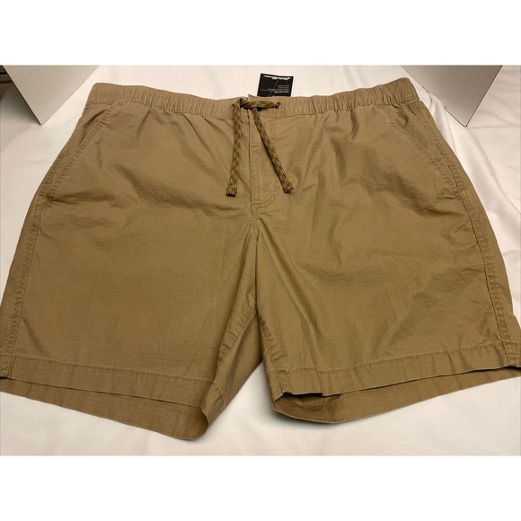 New Eddie Bauer Top Out Ripstop Elastic Men’s Shorts Flax Color  Sz XXL/ 2XL - Picture 1 of 11